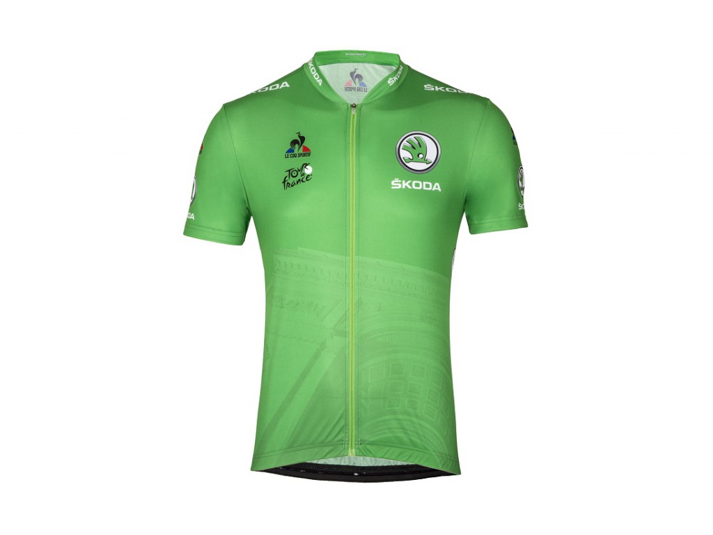 Tour de France grünes Trikot Fanshirt Skoda Größe L grünes Skoda Cap 