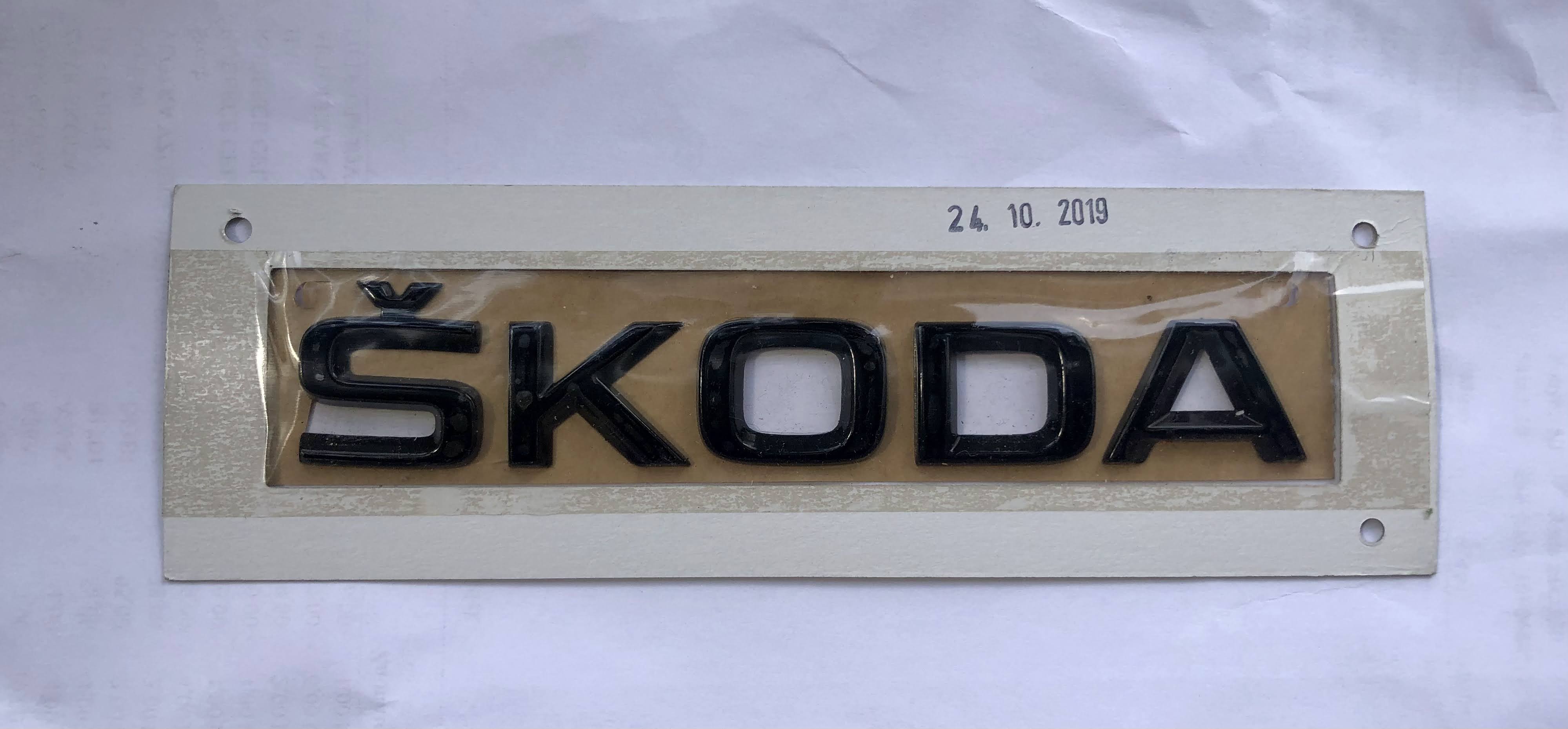 GENUINE Skoda rear emblem black SKODA 5JA853687 041